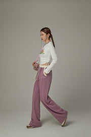 Color Combination Wide Pants