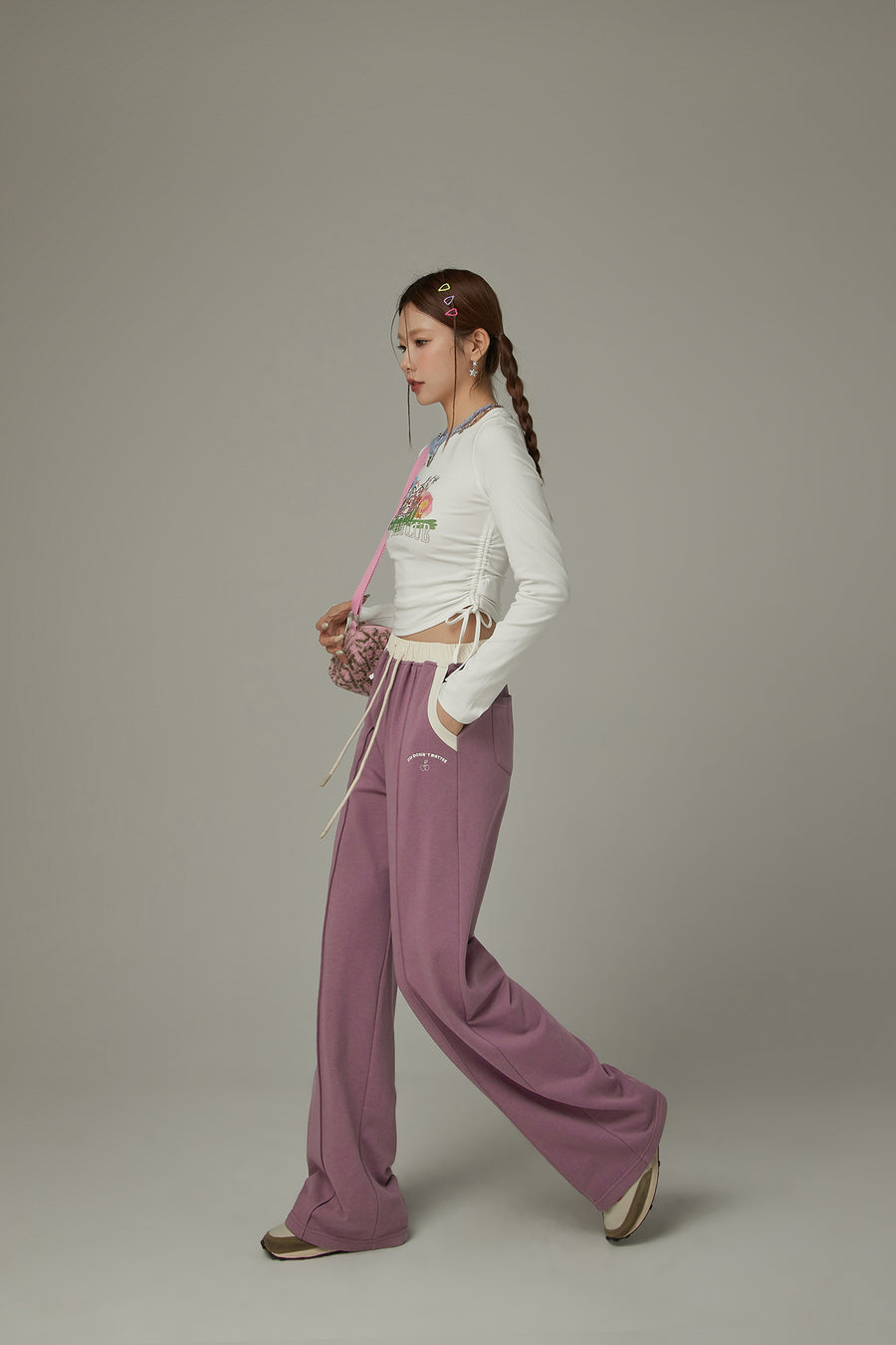 CHUU Color Combination Wide Pants