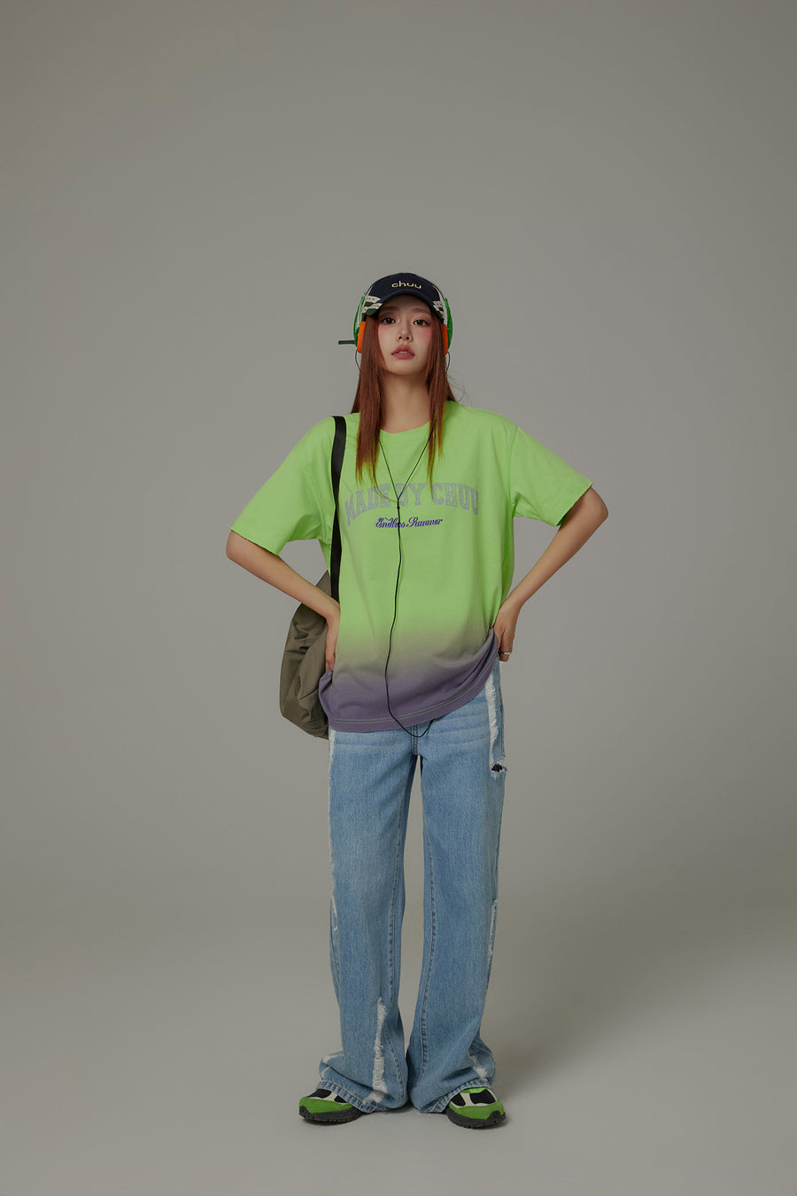 CHUU Printed Gradient Short Sleeve T-Shirt