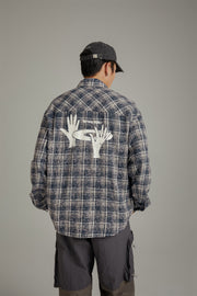 Back Design Loose Fit Check Shirt