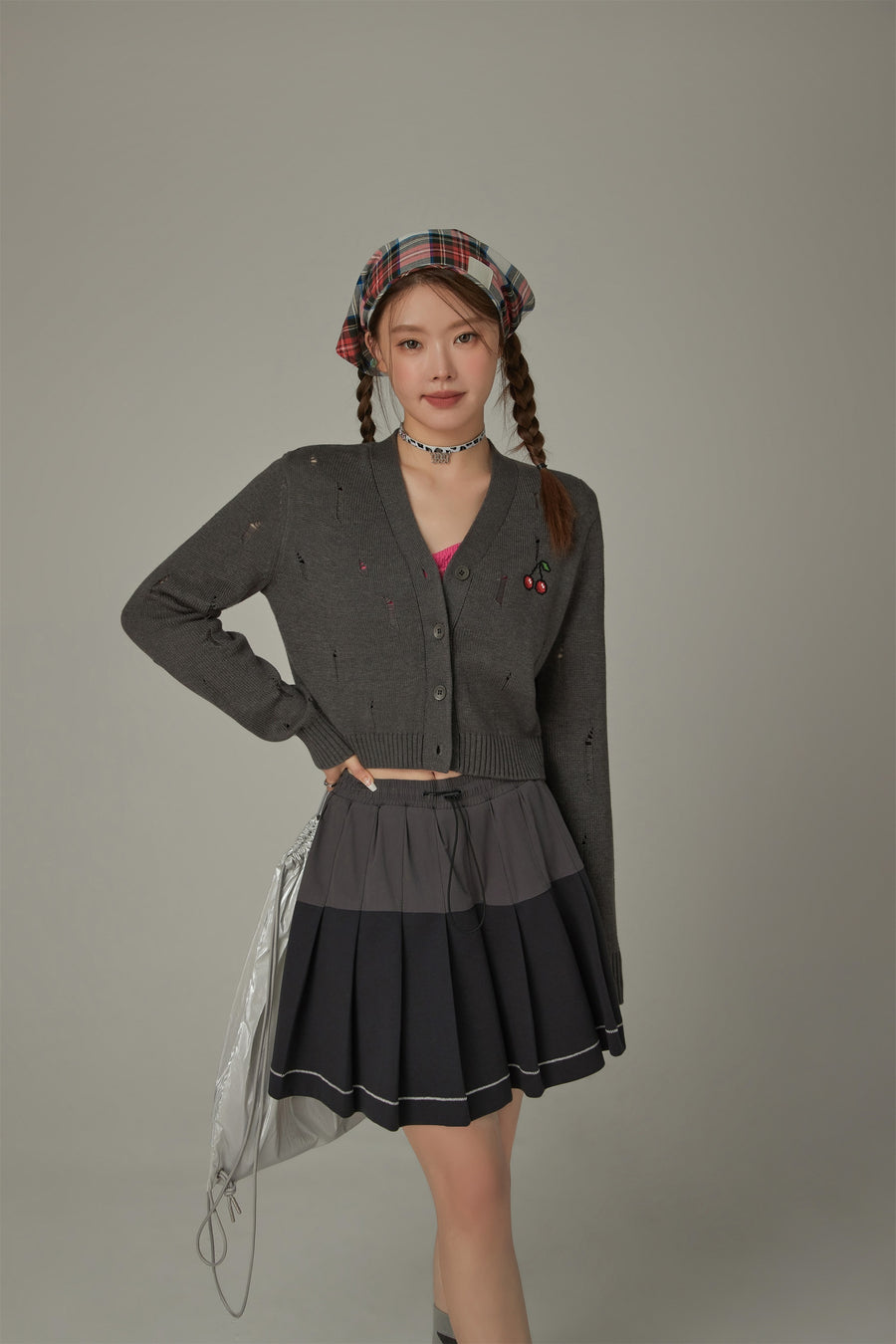 CHUU Cherry Crop Cardigan