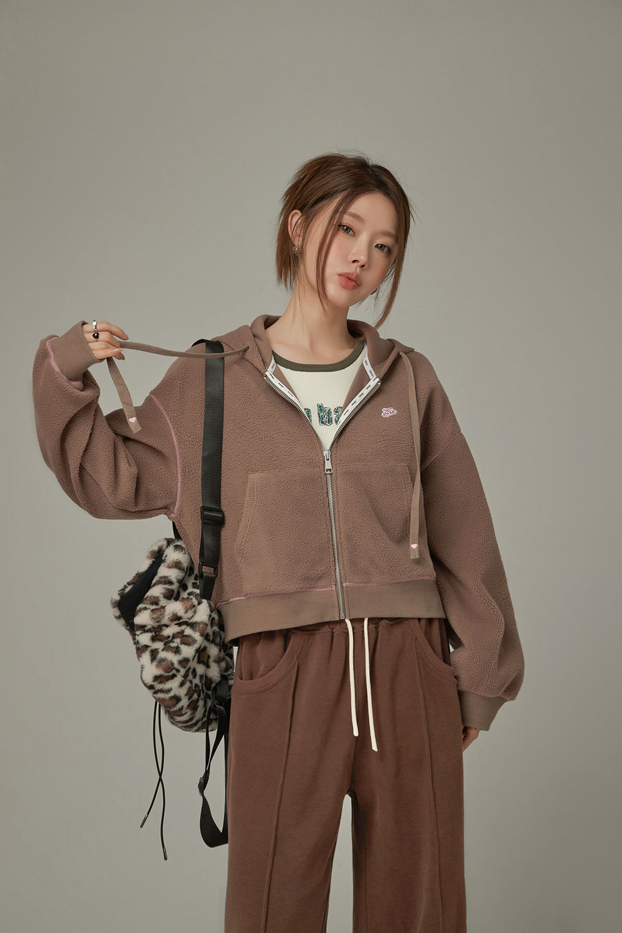 CHUU Fleece Hooded Zip-Up