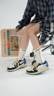 Color Matching Vintage Jacquard High Socks