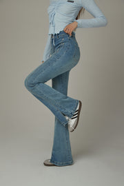 Slit Bootcut Denim Jeans