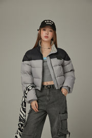 Two Toned Duck Down Padded Jacket