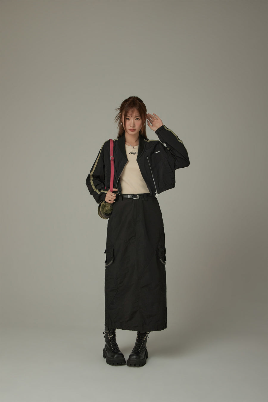 CHUU Cargo Pockets Maxi Skirt