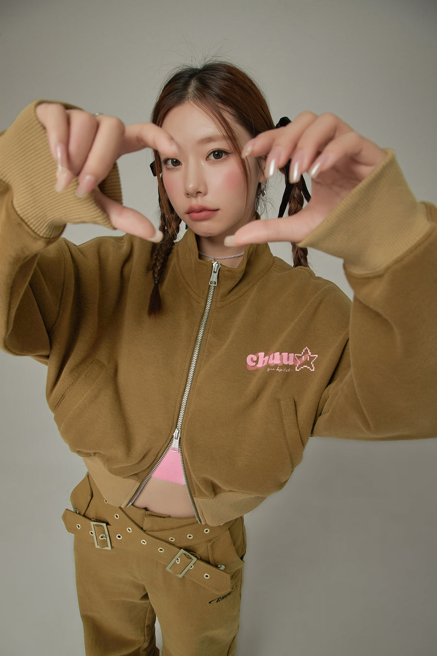 CHUU Sporty Loose Fit Zip-Up