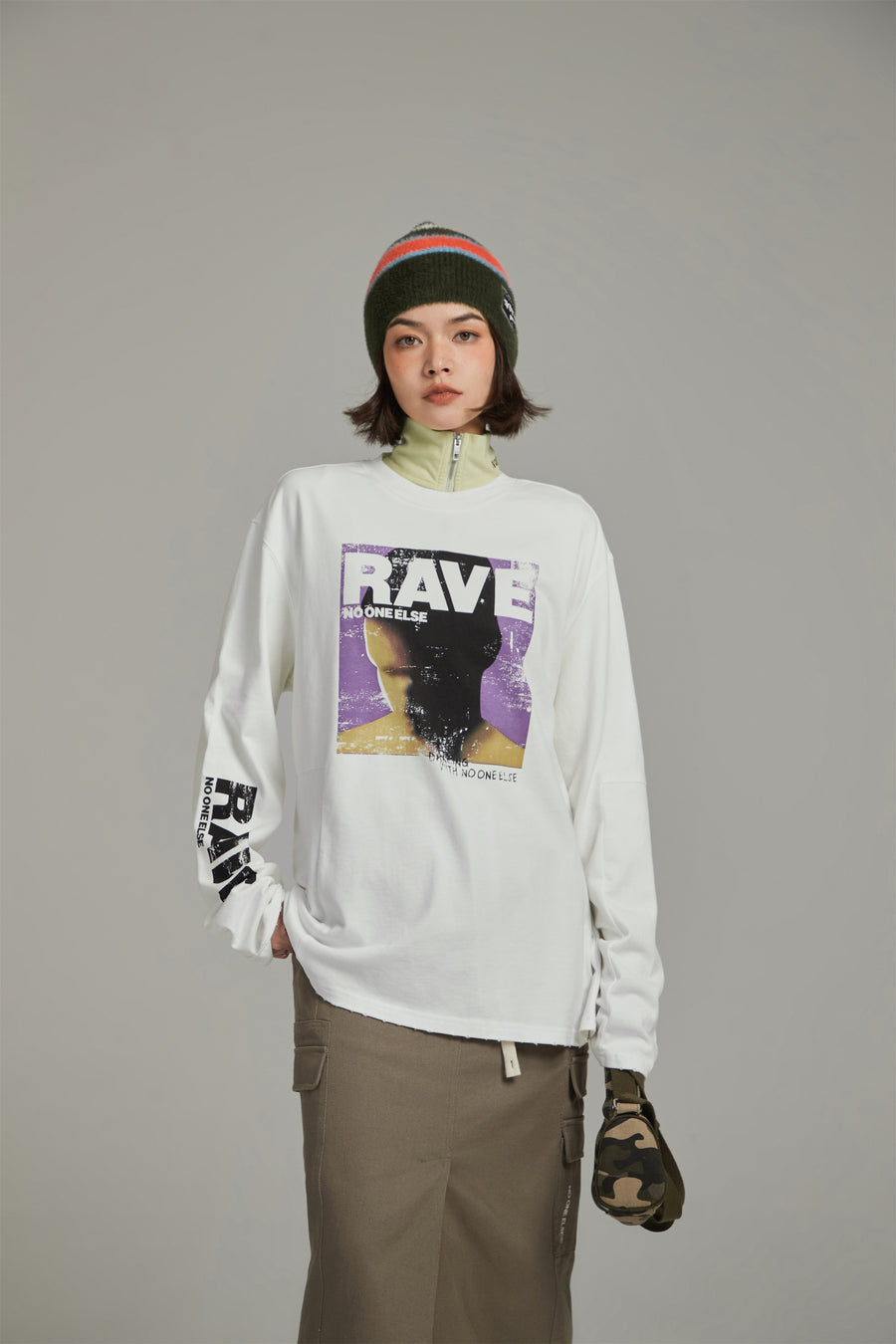 CHUU Rave Vintage Printed Boxy T-Shirt