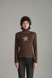 Star High Neck Stitch Top