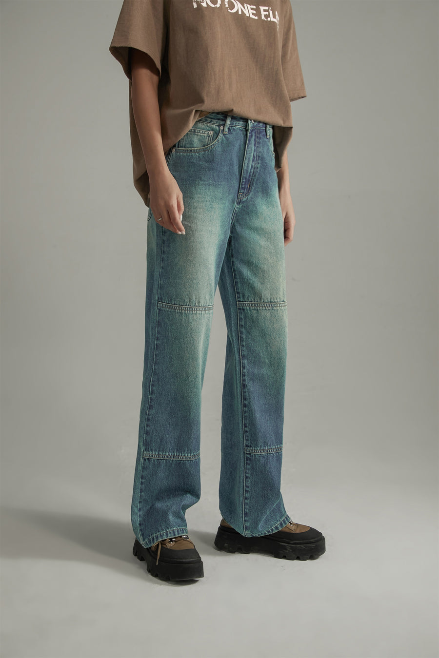 CHUU Colored Straight Wide Denim Pants