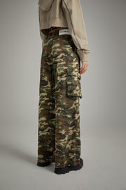 Camouflage Cargo Wide Pants