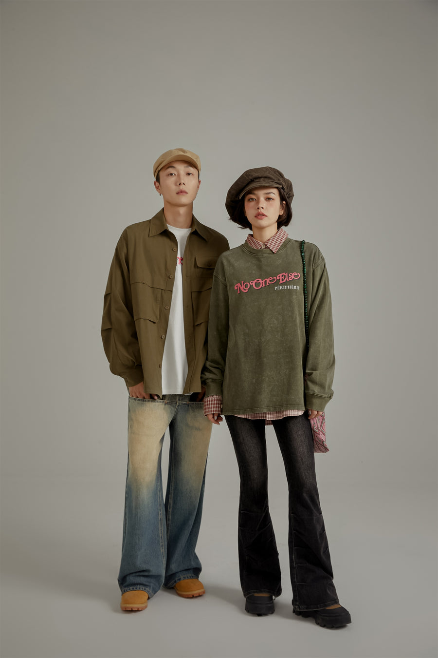 CHUU Solid Color Pocket Oversized Long Sleeve Shirt