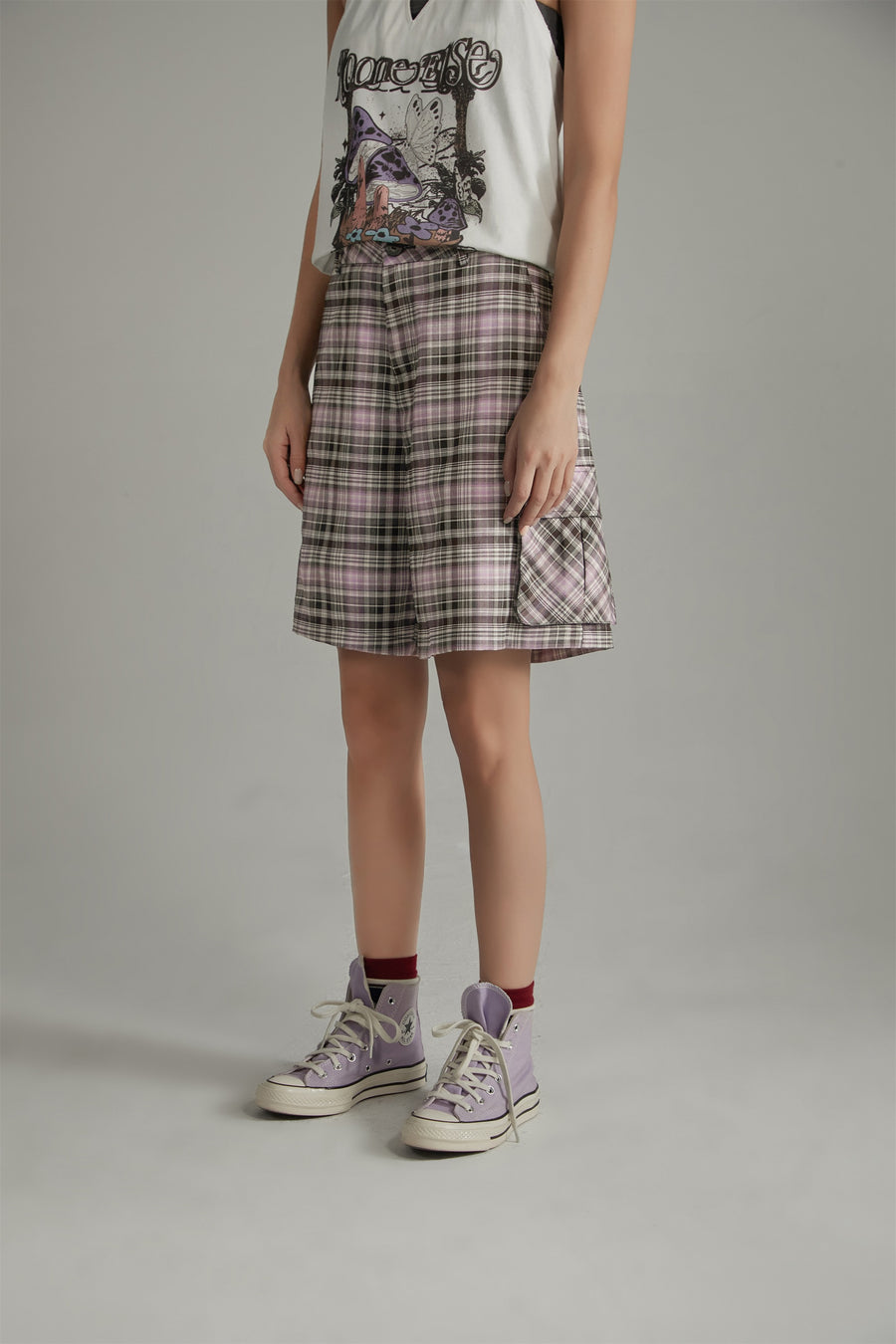 CHUU Retro Checked Color Loosefit Daily Shorts