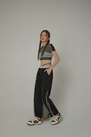 Line Side Straps Baggy Jogger Pants