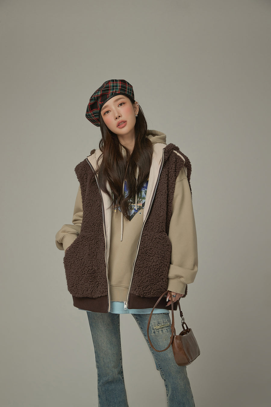 CHUU Fleece Vest Hooded Jacket