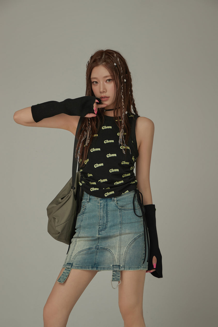 CHUU Logo String Slim Sleeveless Top