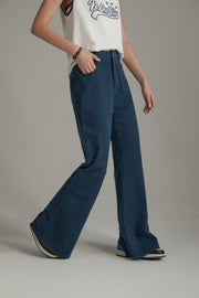 Color Slit Bootcut Pants