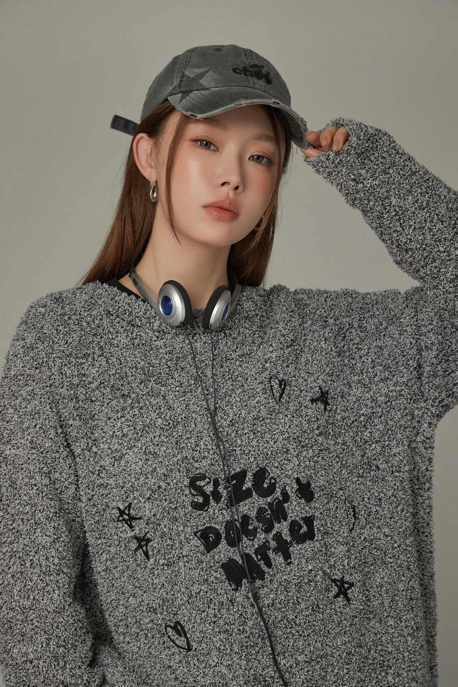 CHUU Size Doesnt Matter Knit Stars Sweater