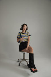 Noe Center Color Striped Short Sleeve T-Shirt