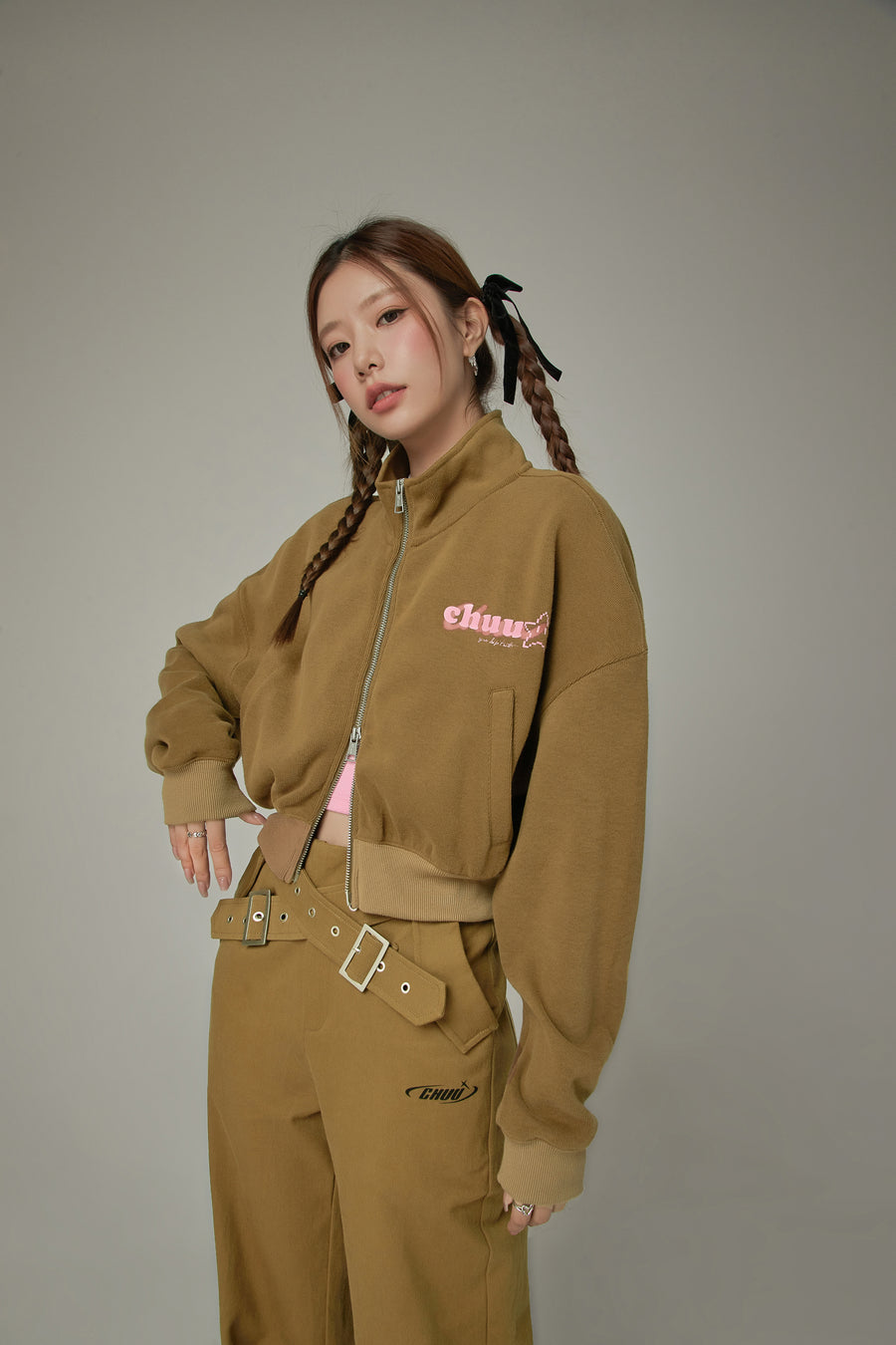 CHUU Sporty Loose Fit Zip-Up