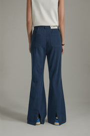 Color Slit Bootcut Pants