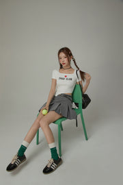 Square Neck Chuu Club Unbalanced T-Shirt