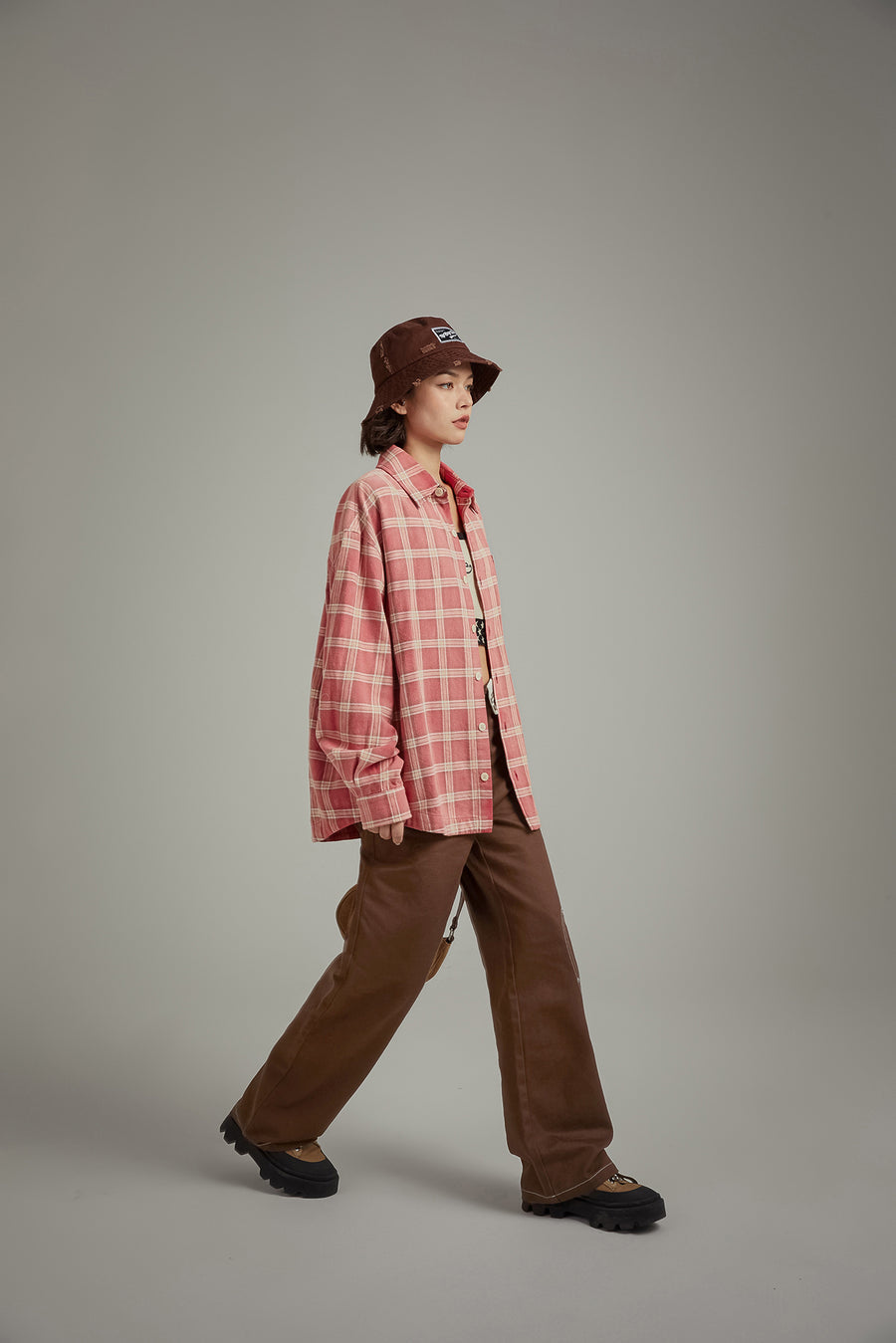 CHUU Check Loose Fit Shirt