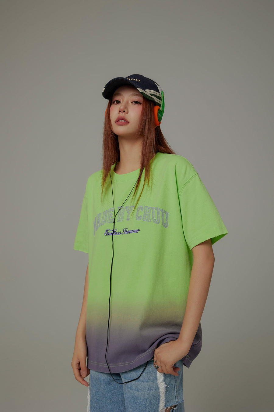 CHUU Printed Gradient Short Sleeve T-Shirt