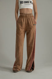 Waist Slit Wide-Leg Long Casual Pants