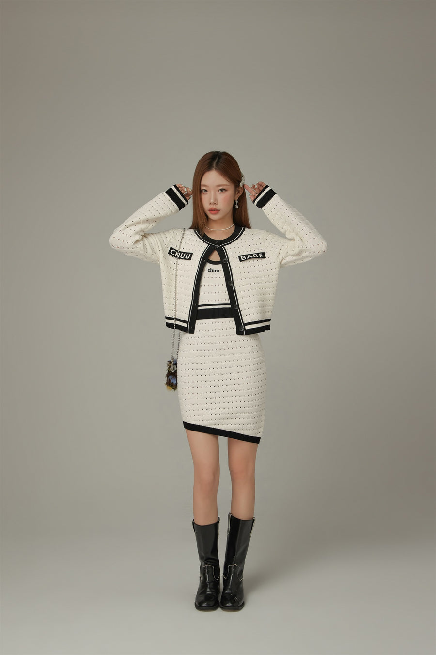 CHUU U-Neck Sleeveless Asymmetrical Mini Dress