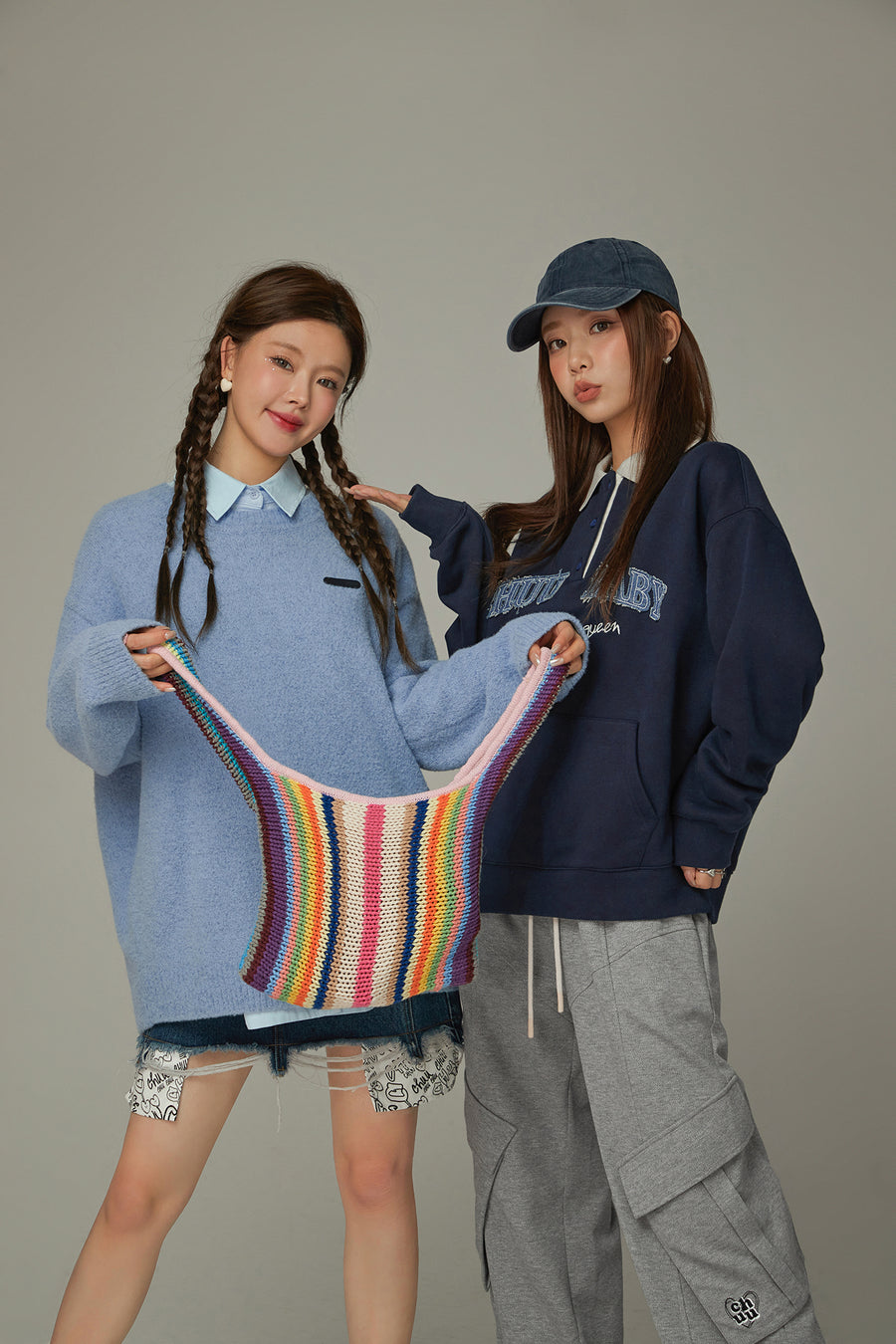 CHUU Polo Neck Boxy Sweatshirt