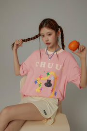 Pixel Print Loose-Fitting T-Shirt