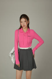 Colored Eyelet Tie Up T-Shirt