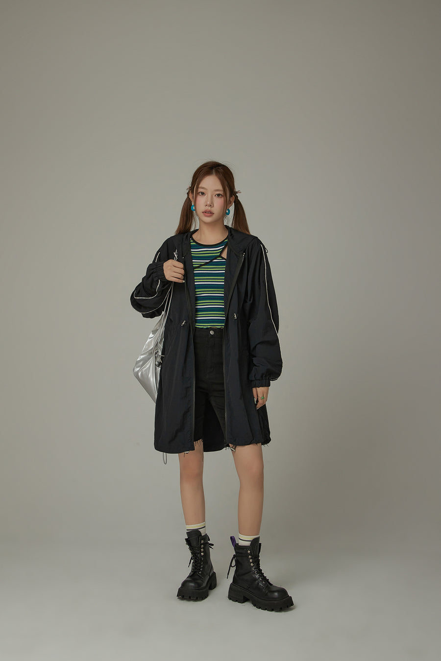 CHUU Basic Cinched String Hooded Jacket