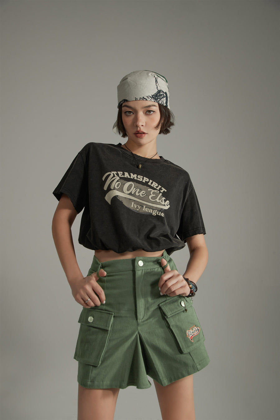 CHUU Team Spirit Printed Cropped Sporty Top