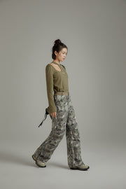 Forest Print Wide Pants