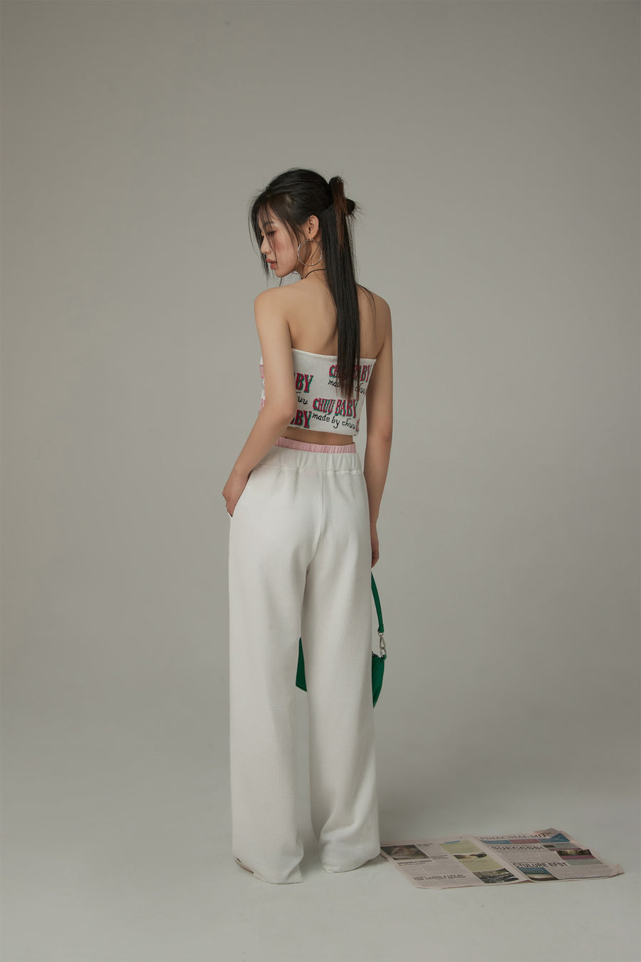 CHUU Wide Double Banding Loose Fit Pants