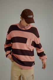 Color Pocket Stripe Knit Sweater