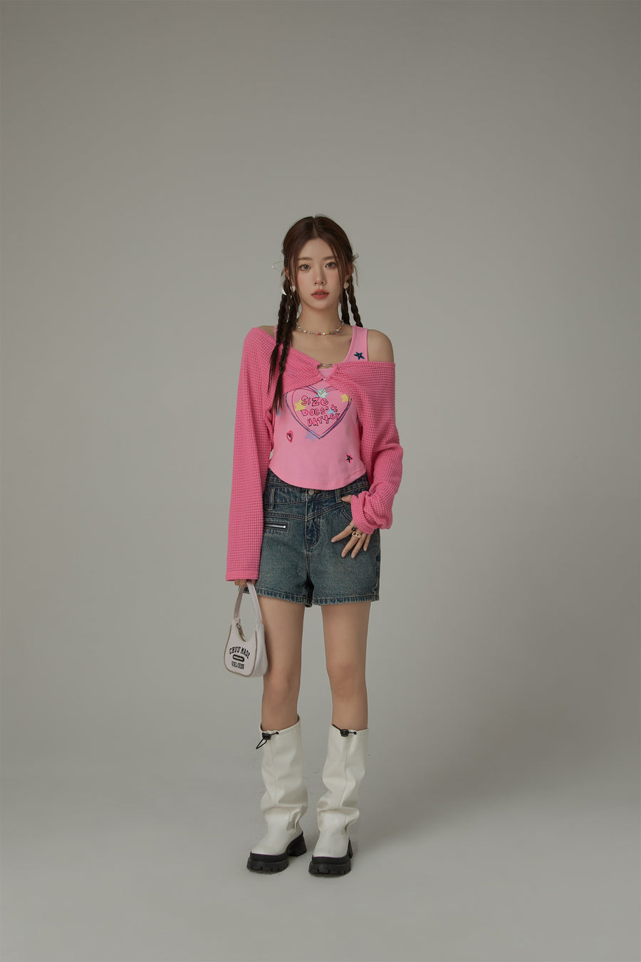 CHUU Size Doesnt Matter Color Heart Sleeveless T-Shirt