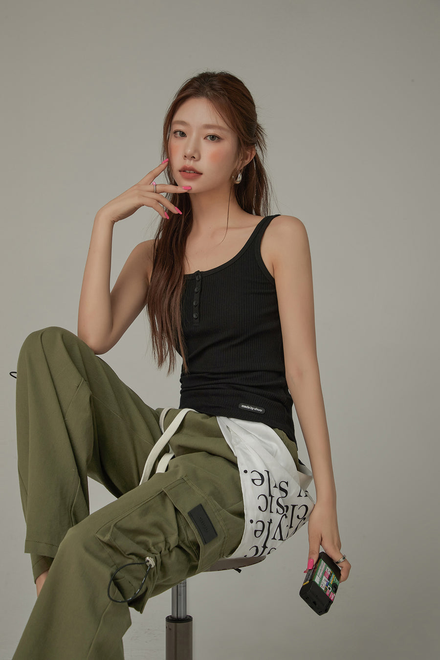 CHUU Basic Button Sleeveless Top