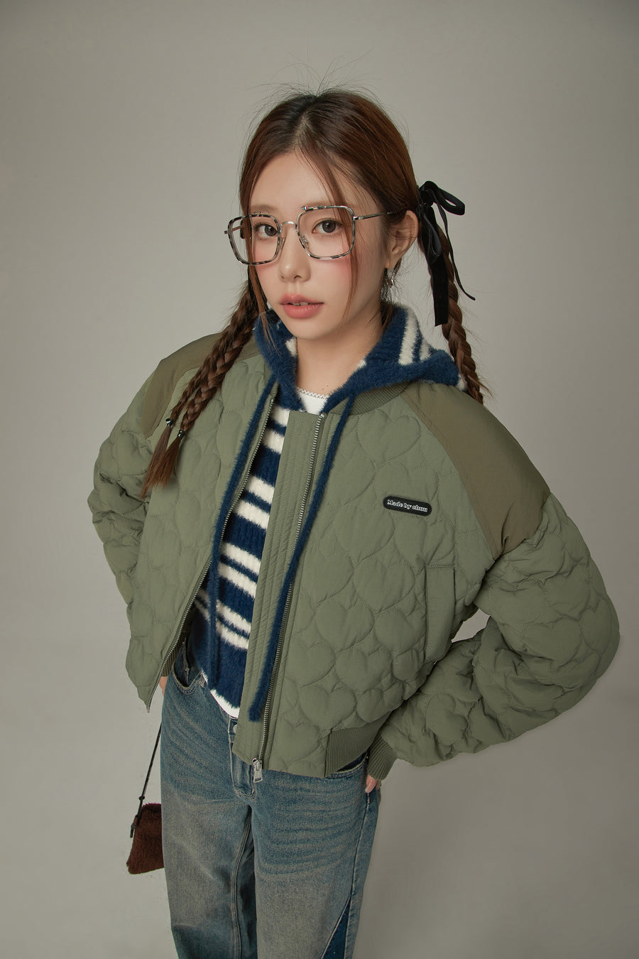 CHUU Heart Quilted Padded Jacket