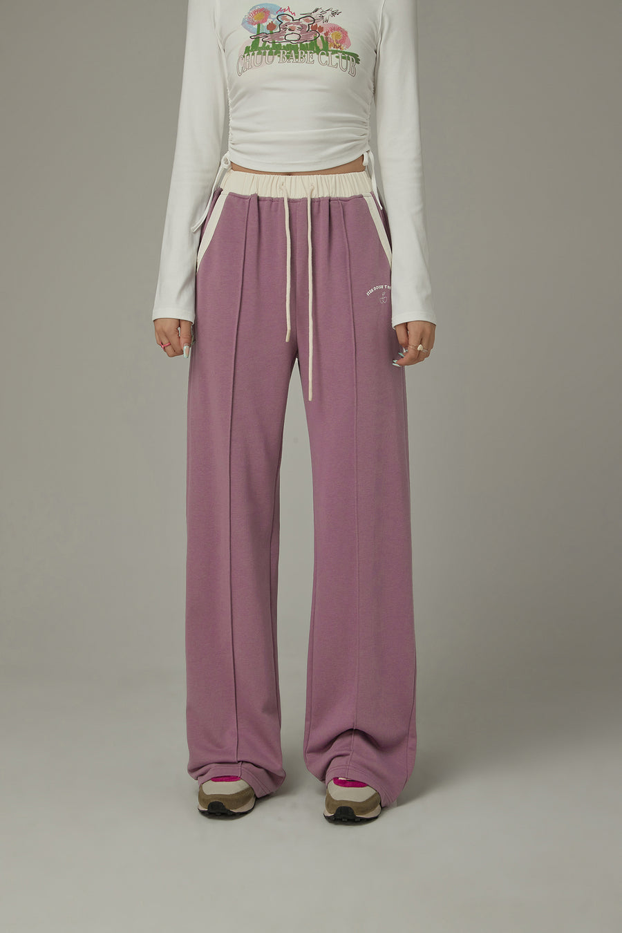 CHUU Color Combination Wide Pants