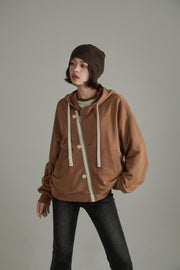 Two-Way Loose Fit Hooded Zip-Up