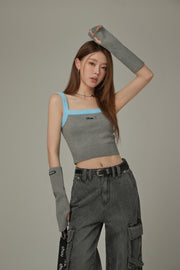 Line Color Scheme Sleeveless Crop Top