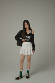 Sport Shirring Frill Mini Skirt