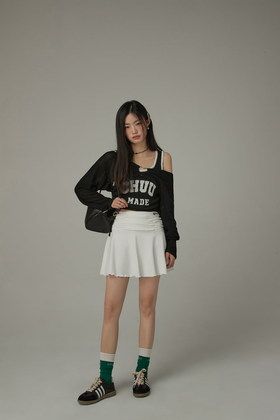 CHUU Sport Shirring Frill Mini Skirt