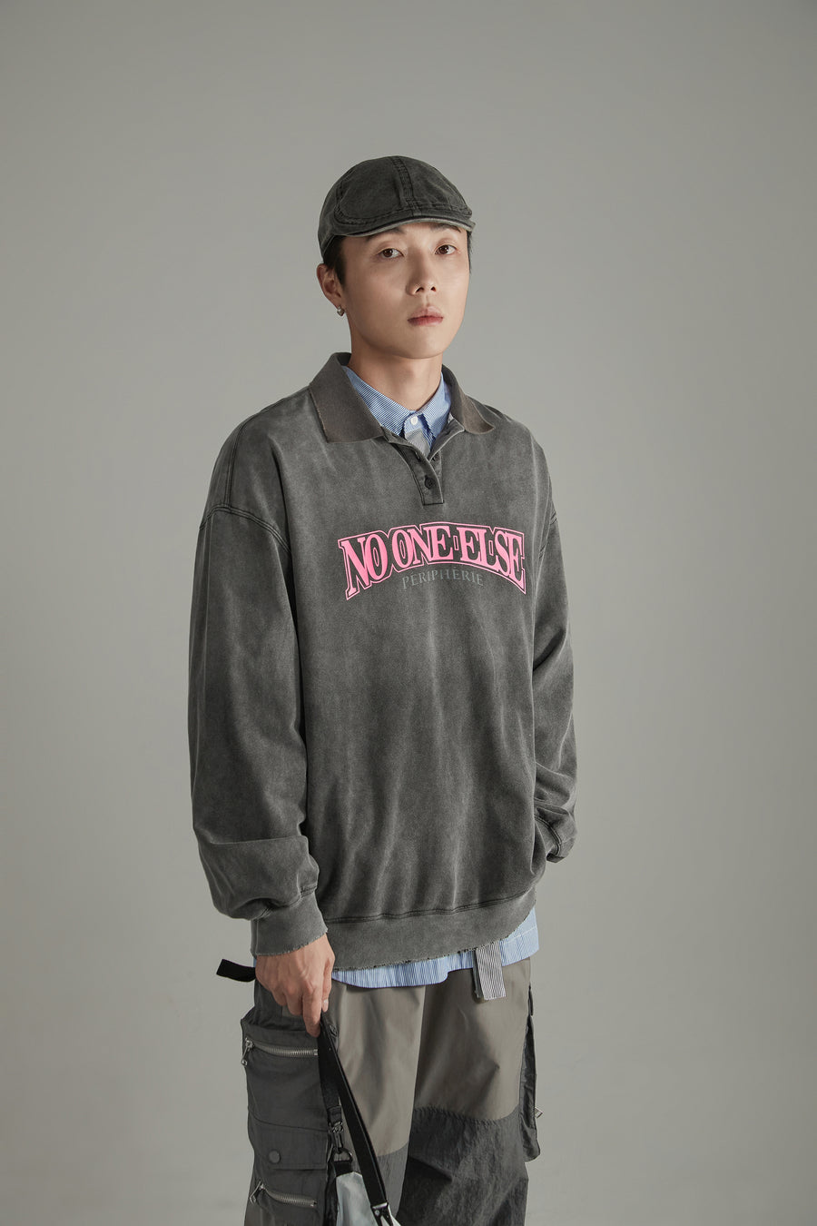 CHUU Polo Neck Boxy Sweatshirt