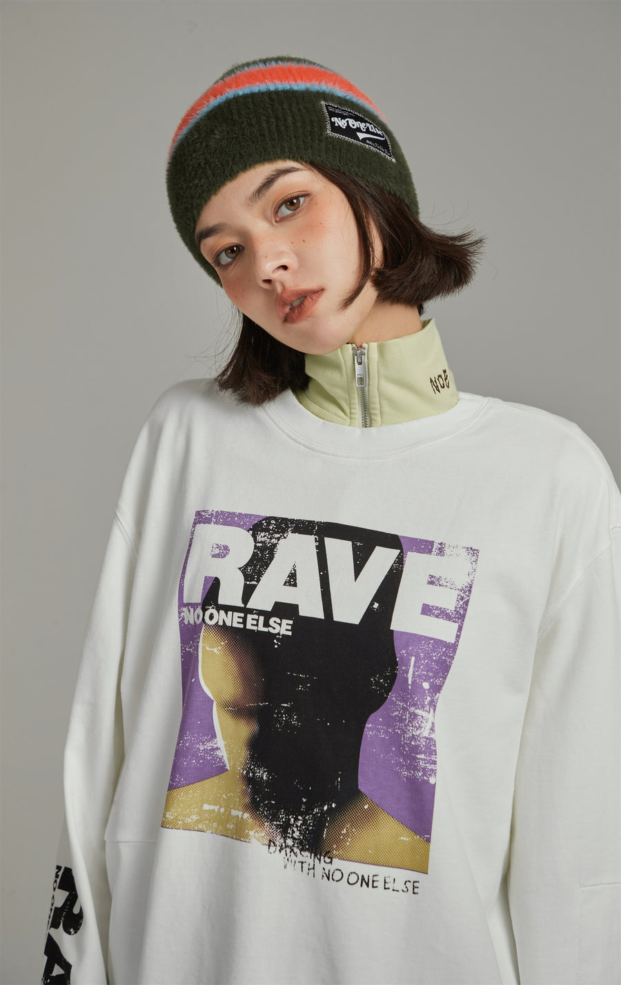 CHUU Rave Vintage Printed Boxy T-Shirt