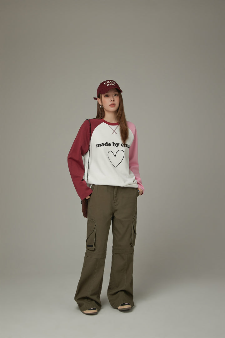 Logo Heart Color Long Sleeve T-Shirt