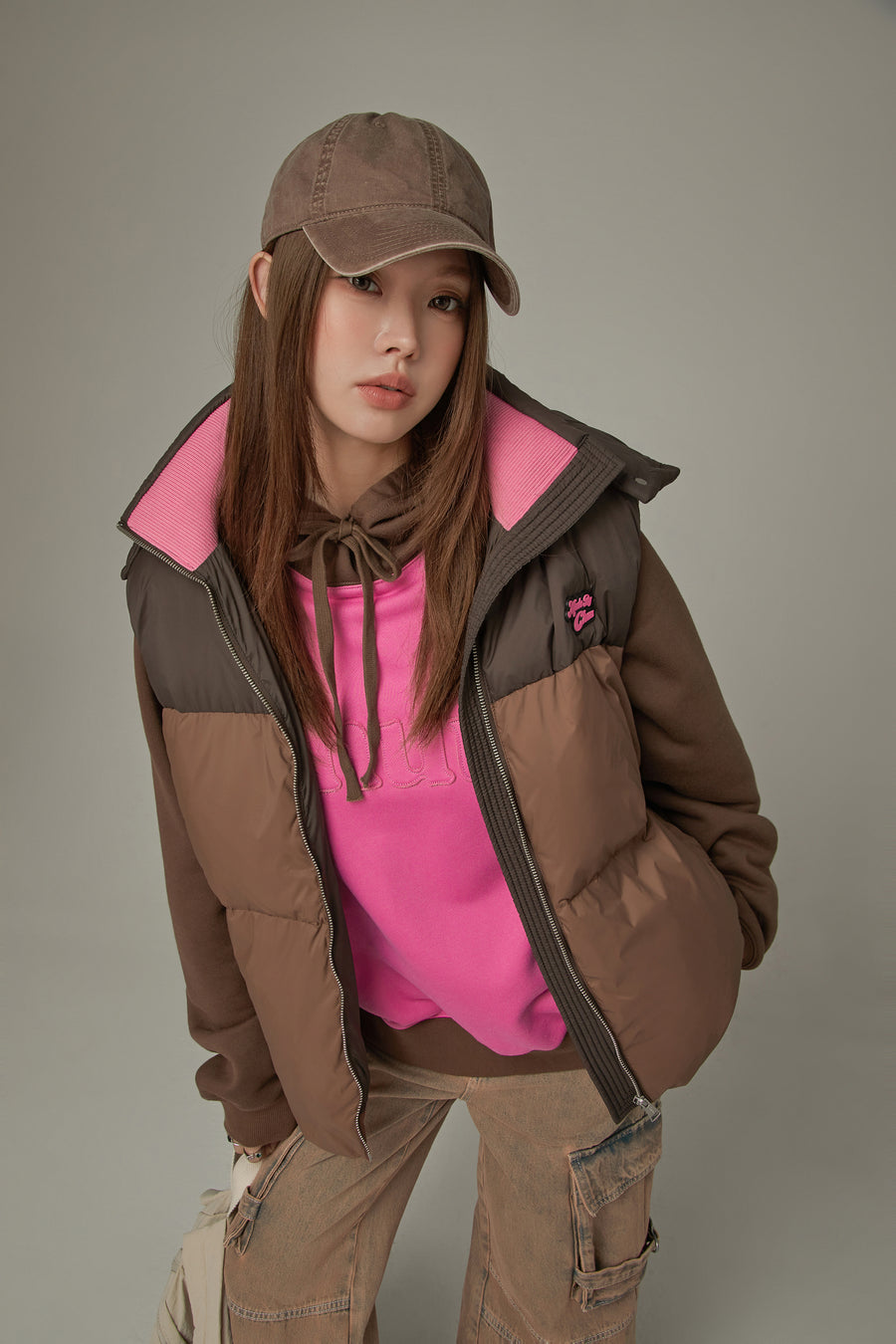 CHUU Color Matching Padded Vest